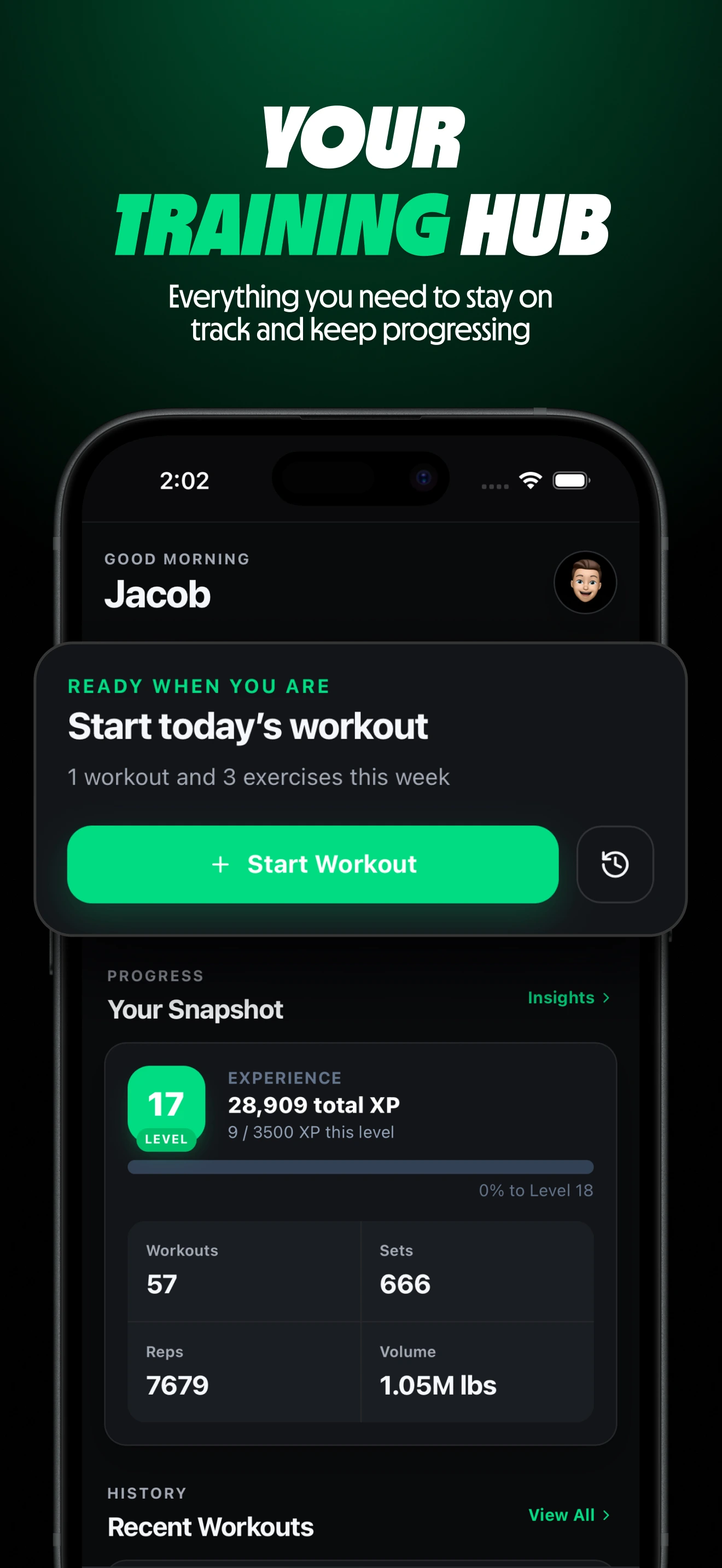 Repvia App Store preview showing the training dashboard