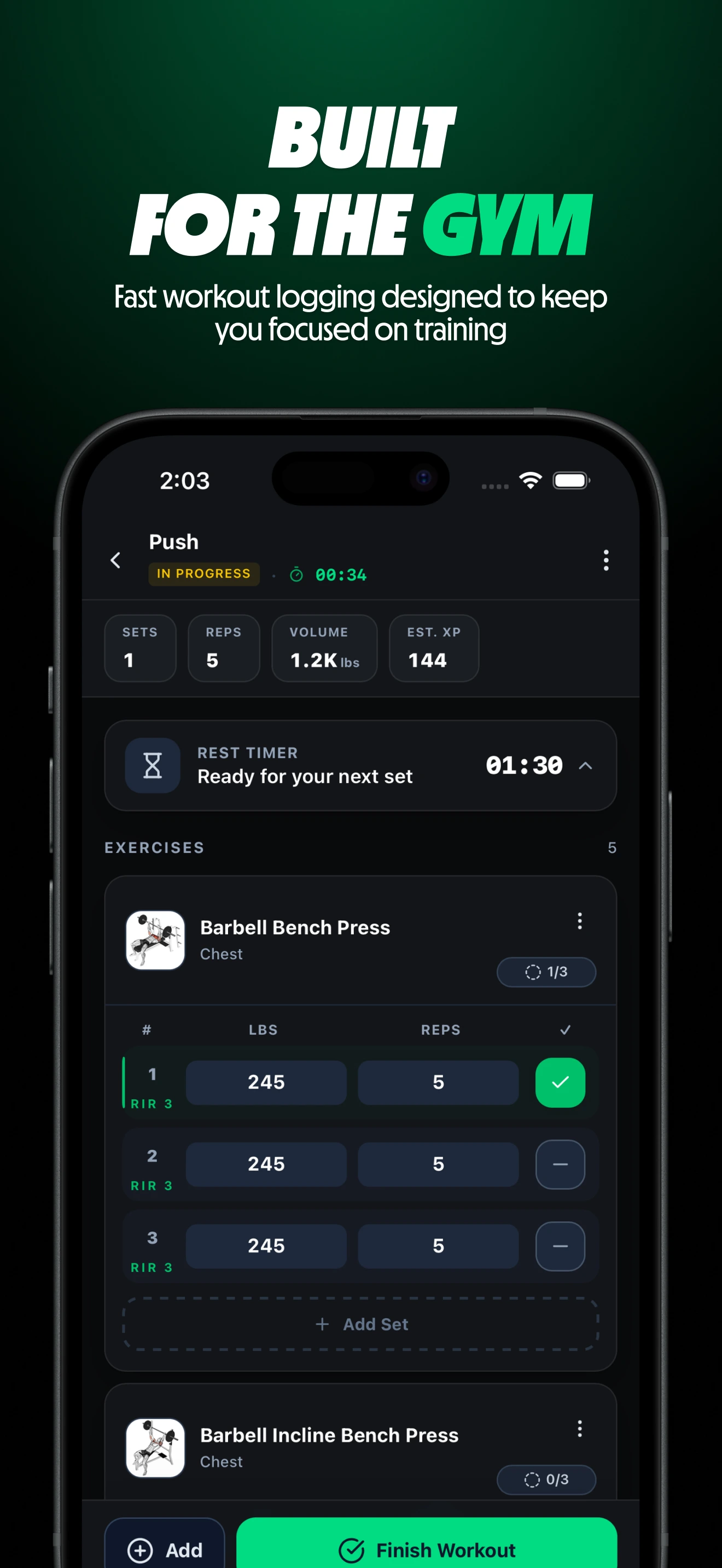 Repvia App Store preview showing fast workout logging